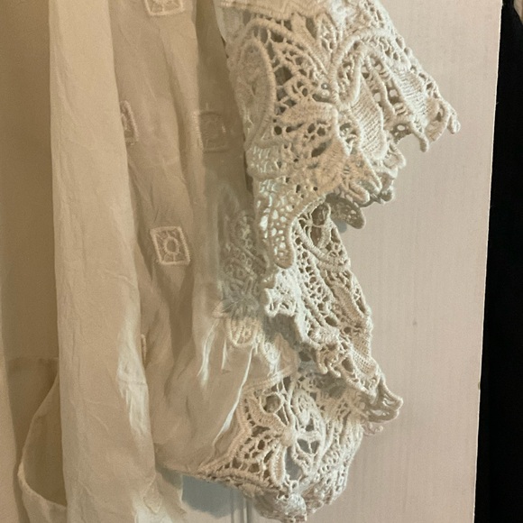 Johnny Was Cream Lace Trim Cardigan - Picture 3 of 4